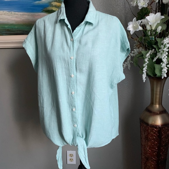 Weatherproof Vintage Women’s Light Blue Button Down Blouse Size Medium - Picture 4 of 16